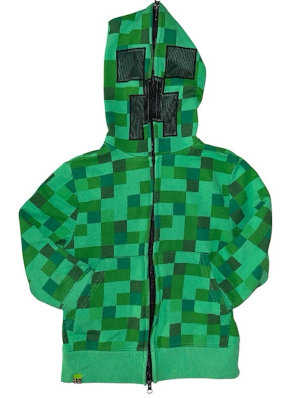 Official Minecraft Pixelated Creeper Full Face Zip-Up Hooded Jacket